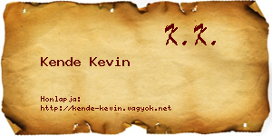 Kende Kevin névjegykártya